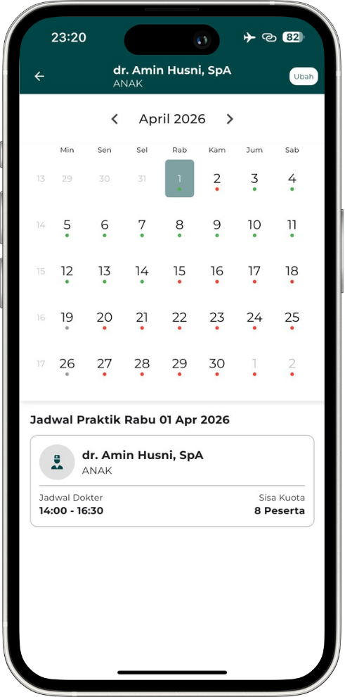 Tampilan fitur Informasi Terkini pada Modul Mobile Patient NUHA